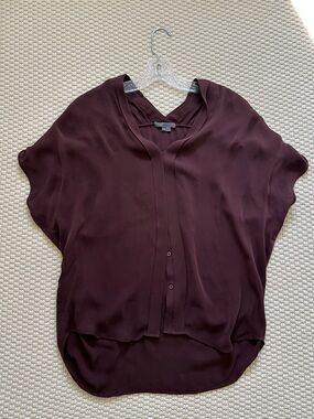Vince Silk Cap-Sleeve Dolman Blouse